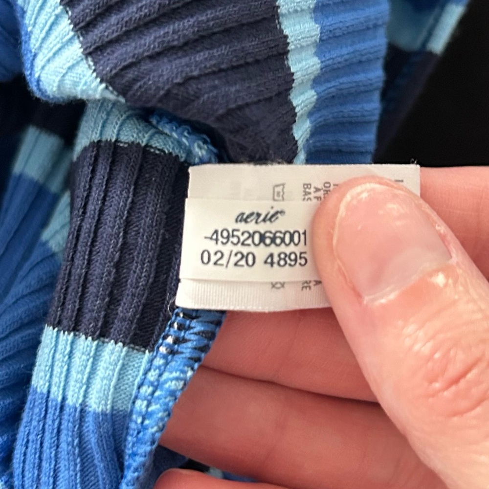 Aerie Ribbed Striped Pull on Midi Skirt - Small - Picture 11 of 12